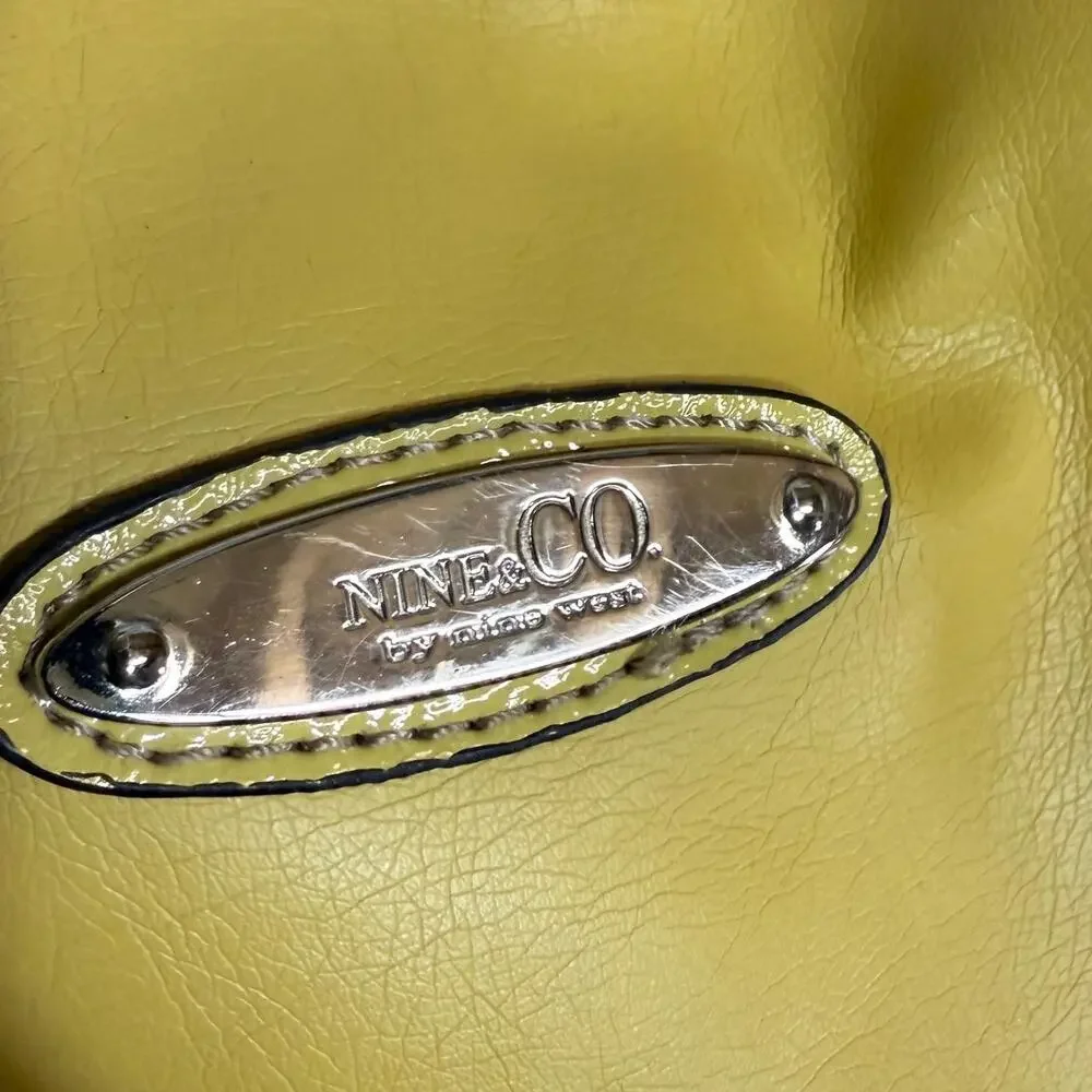 Nine & Co Yellow Handbag‎ Shoulder Bag Purse Faux Leather Retro Y2K Babydoll - Picture 4 of 12